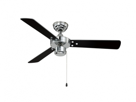 Deckenventilator Cyrus Chrom, Flgel Silber/Schwarz 107 cm o. Be