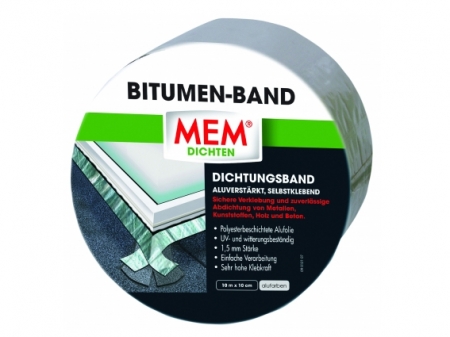 MEM Bitumen Band alu 15 cm x 10 m x 2 Rollen