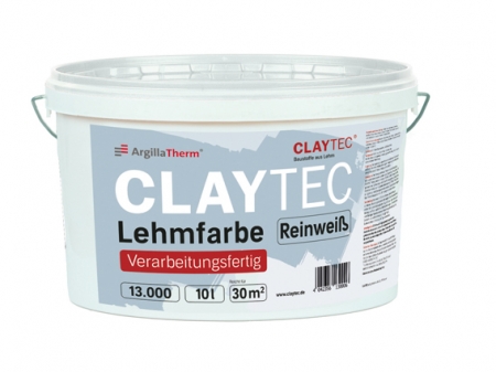 Claytec 13.000 Lehmfarbe Reinwei verarbeitungsfertig 10 Liter